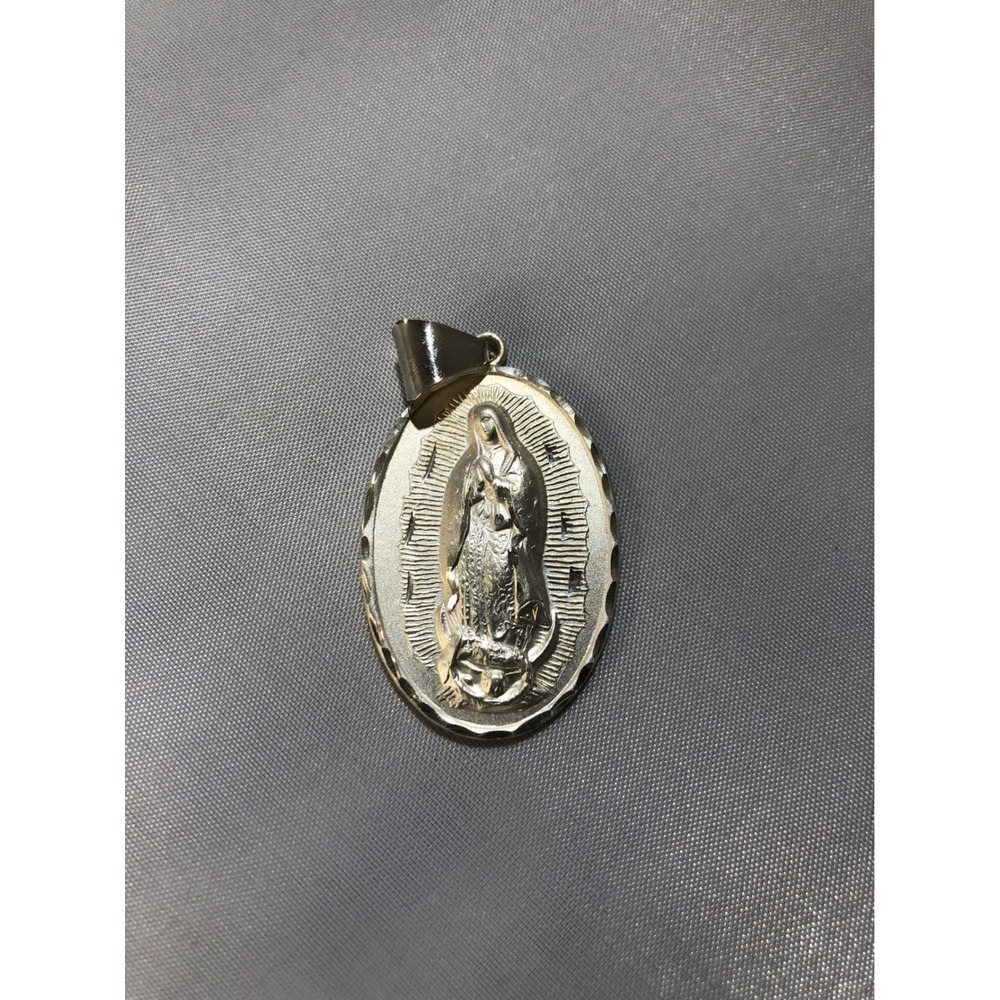925 Sterling Silver Our Lady of Guadalupe Pope John Paul II Double Sided Pendant